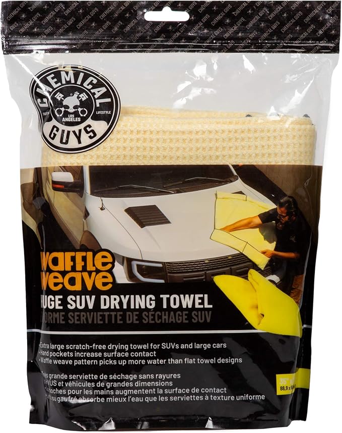 Chemical Guys MIC702 Waffle Weave SUV Microfiber Drying Towel, Large Vehicles - Image 2
