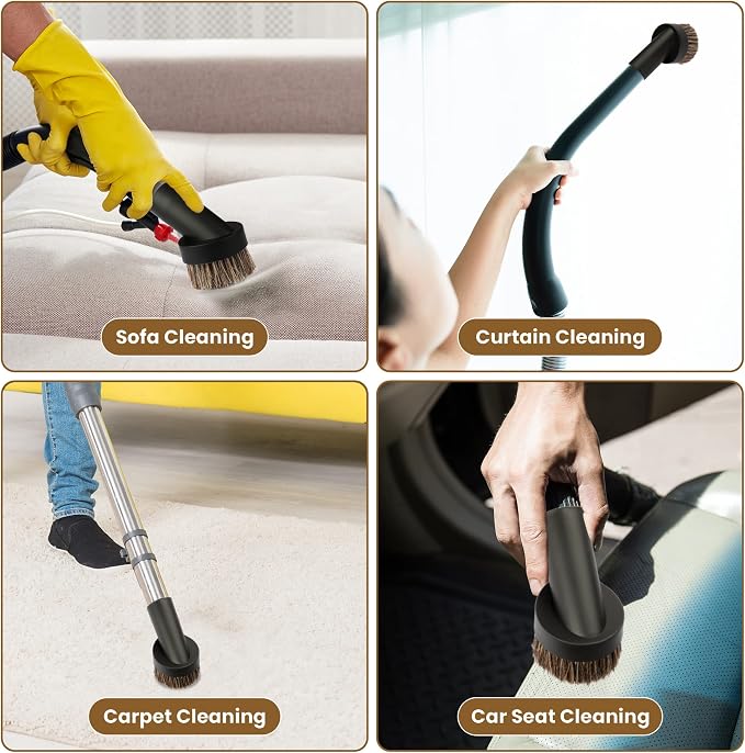 TXIN 4 Pieces Soft Horsehair Bristle Vacuum Attachments Dusting Brush Cleaner - Image 6