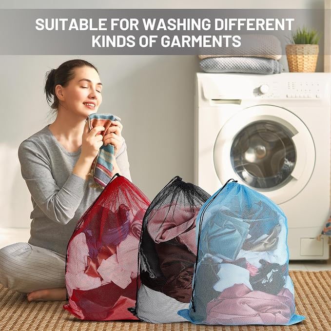 Berlune 36 Pcs Bulk Mesh Laundry Bag, 32 * 24in, Drawstring - Image 5