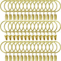 42 Pack Curtain Rings with Clips 1.5" Interior Diameter, Metal Drapery Clips by LULARINE