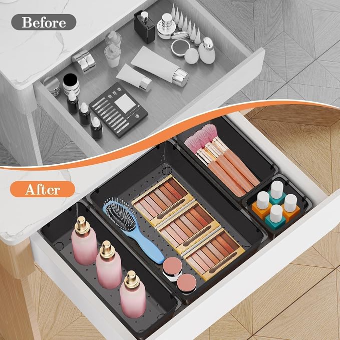 25 PCS Plastic Drawer Organizer, Versatile Organizer Trays & storage Bins | - Image 4
