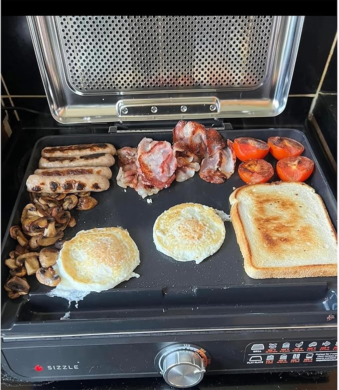 GR101 Cast Iron Griddle for Ninja Sizzle Smokeless Indoor Grill, Nonstick Flat Top Grill Plate for GR100 Electric Grill, for Ninja Sizzle Grill Griddle Plate with 20 Pcs Disposable Parchment Paper
