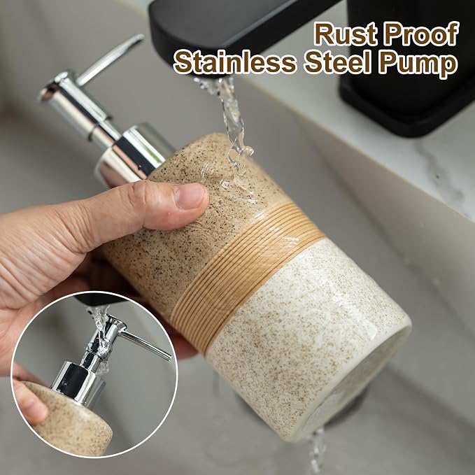 Ceramic Kitchen Dish Soap Dispenser Set - Image 5