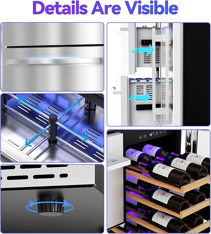 30'' Outdoor Wine and Beverage Refrigerator 80 Cooler, 2 Drawer Dual Zone Wine Fridge with Intelligent Control Advanced Compressor Under Counter Freestanding for Patio Bar Cabinet