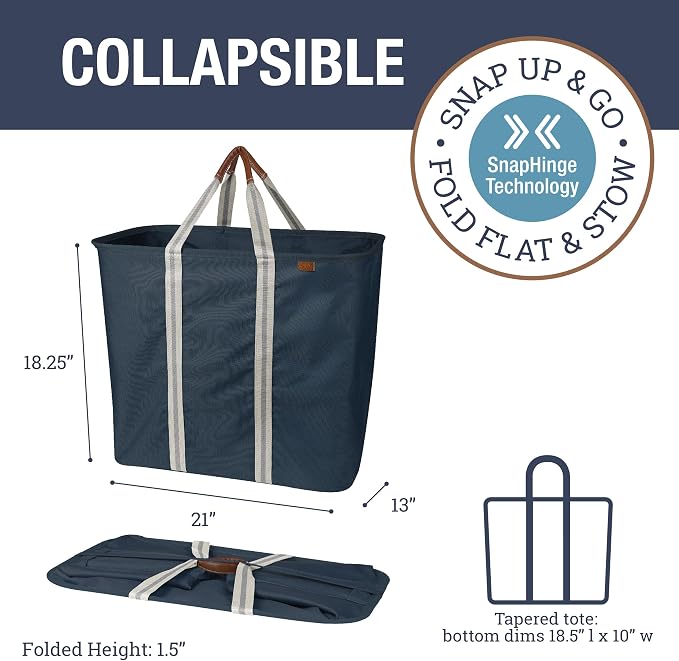CleverMade Collapsible Laundry Caddy LUXE, 64L Pop-Up Hamper, 2 Pack - Image 2