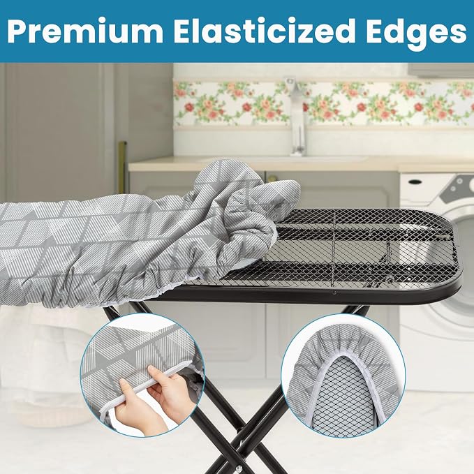 Ironing Board Cover and Pad 15x54, RAINHOL Gray Pattern Standard Size - Image 6