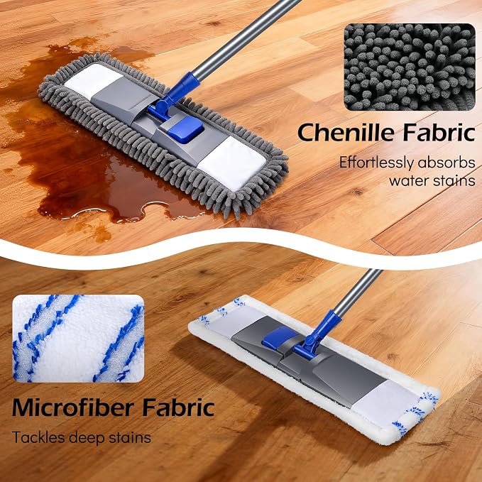 Microfiber Mop for Floor Cleaning, Flat Dust Mop for Home and Kitchen - Image 3