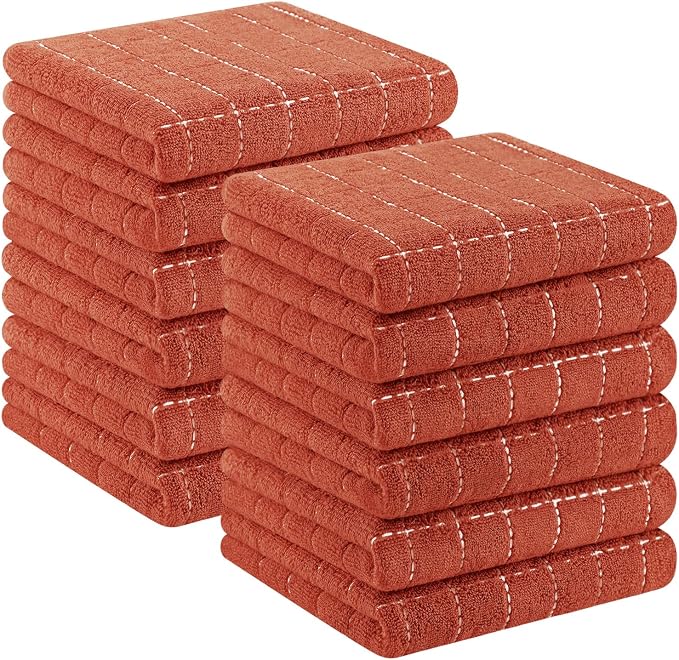 Homaxy 100% Cotton Terry Kitchen Dish Cloths, 12 Pack by Homaxy