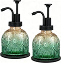 Amolliar 8 Oz Glass Soap Dispenser Plastic Black Pump, Vintage/Farmhouse/Boho by Amolliar