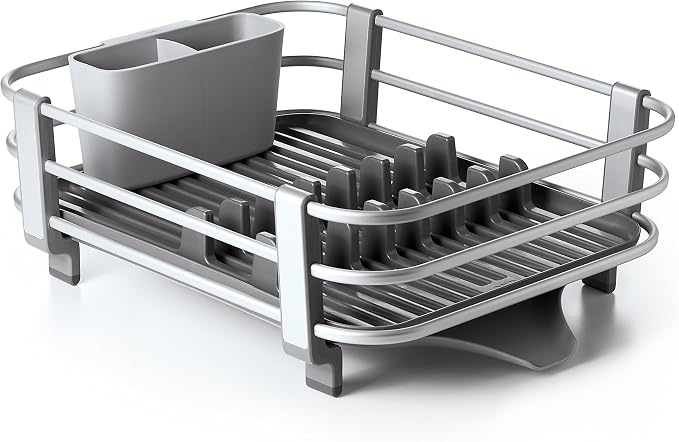 OXO Good Grips Rustproof Aluminum Dish Drying Rack | Raised Ridges Allow Quick by Unknown