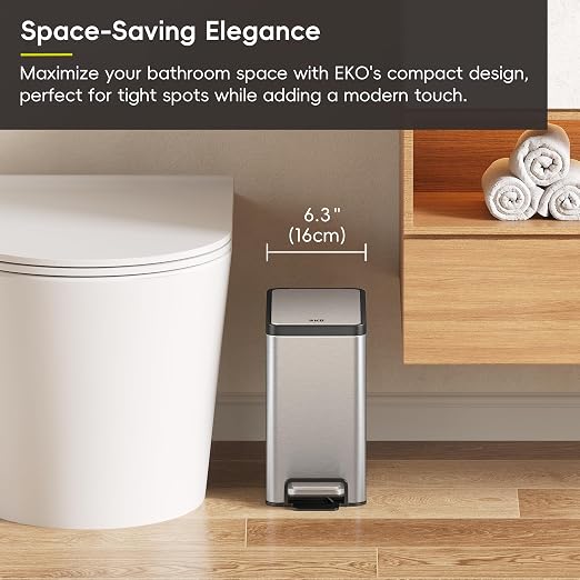 EKO 2 Pack Small Bathroom Trash Can - Image 8