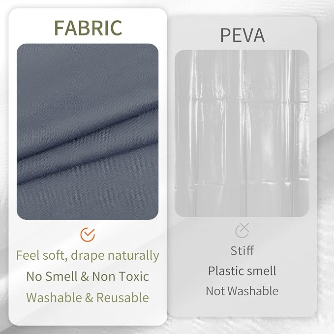 ALYVIA SPRING Stall Waterproof Shower Curtain or Liner Stone Blue - Image 4