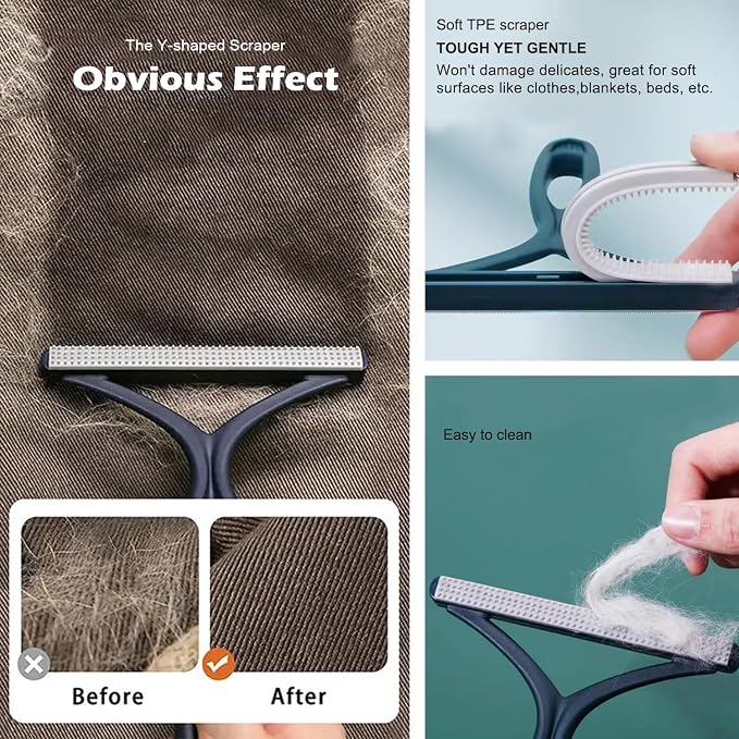 Pet Hair Remover 3-Pack, Reusable Dog & Cat Hair Removal Tools, Lint Shaver | - Image 3