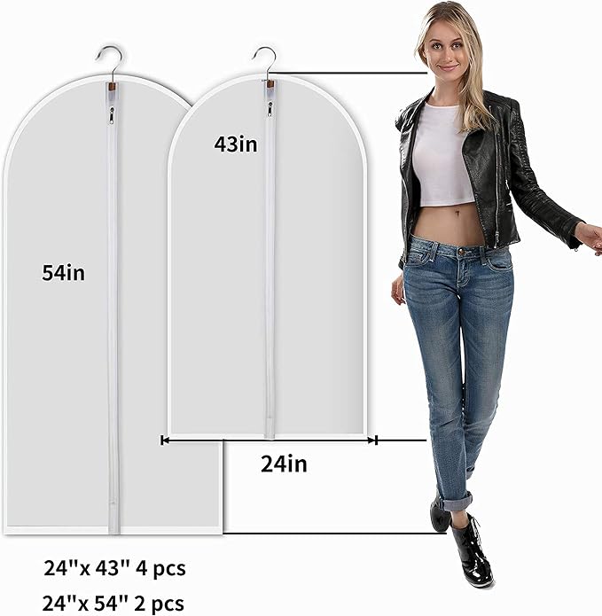 Mskitchen Garment Bags for Hanging Clothes, 6 Pack - Image 2
