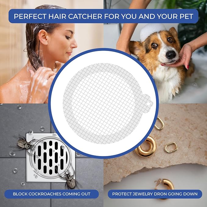35 Pack Hair Catcher Shower Drain Disposable Mesh Stickers - Image 3