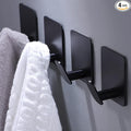 26lb Heavy Duty Adhesive Towel Hooks, No-Damage 4 Pack Matte Black | High by DELITON