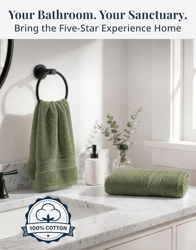 LANE LINEN Hand Towel Set 100% Cotton 4 Pack Soft Absorbent - Image 6