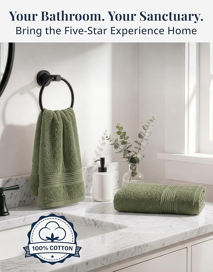 LANE LINEN Hand Towel Set 100% Cotton 6 Pack Soft Absorbent - Image 6