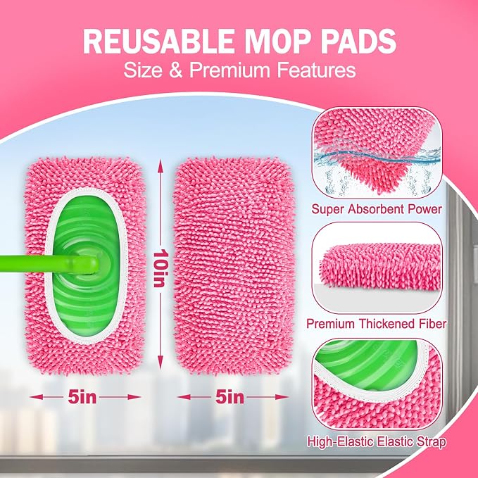 8 Pack Reusable Mop Pads Compatible - Image 3