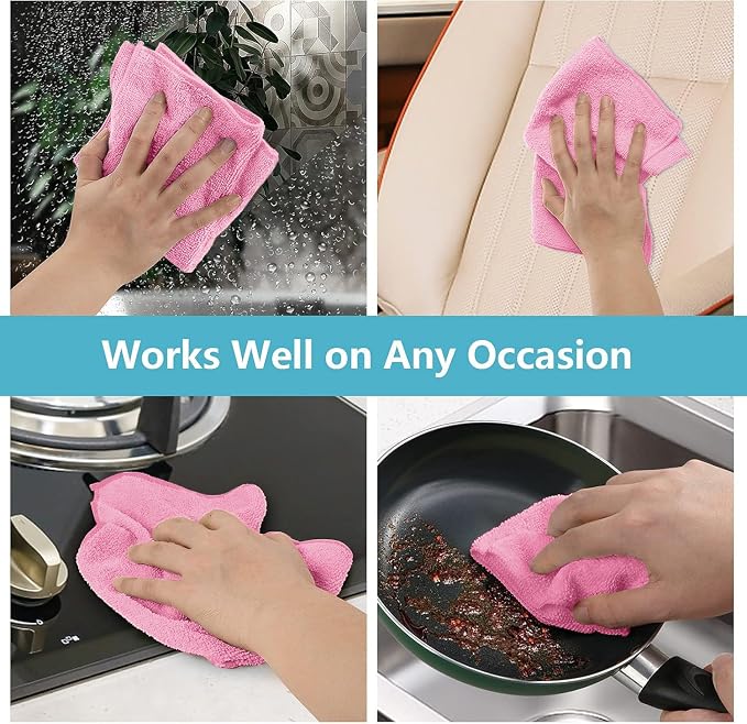 HOMEXCEL 50PK Microfiber Cleaning Cloth, Cleaning Rag - Image 5