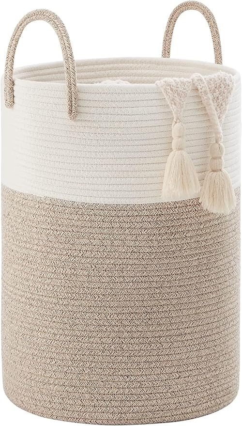 YOUDENOVA Cotton Rope Laundry Hamper Basket, 72L Blanket Basket - Image 8