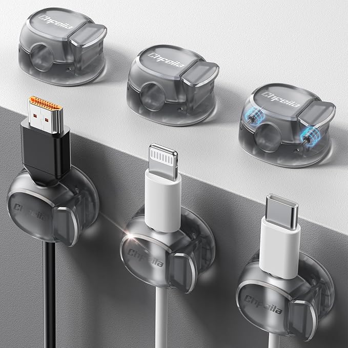 Chfeila 6 Pack Cable Clips, Dorm Room Essentials by Chfeila