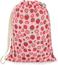 Canvas Laundry Bag with Shoulder Strap Drawstring, Strawberry by CALACH