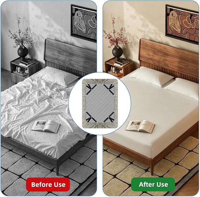 4PCS Adjustable Bed Sheet Straps Clips, Elastic Mattress Sheet Fasteners Holder - Image 3