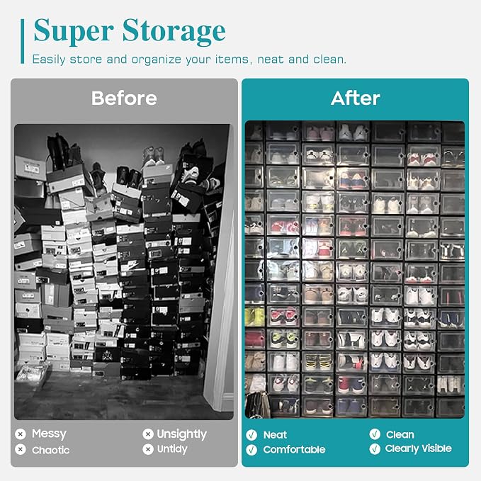 Kuject 12 Pack Large Shoe Boxes - Image 4