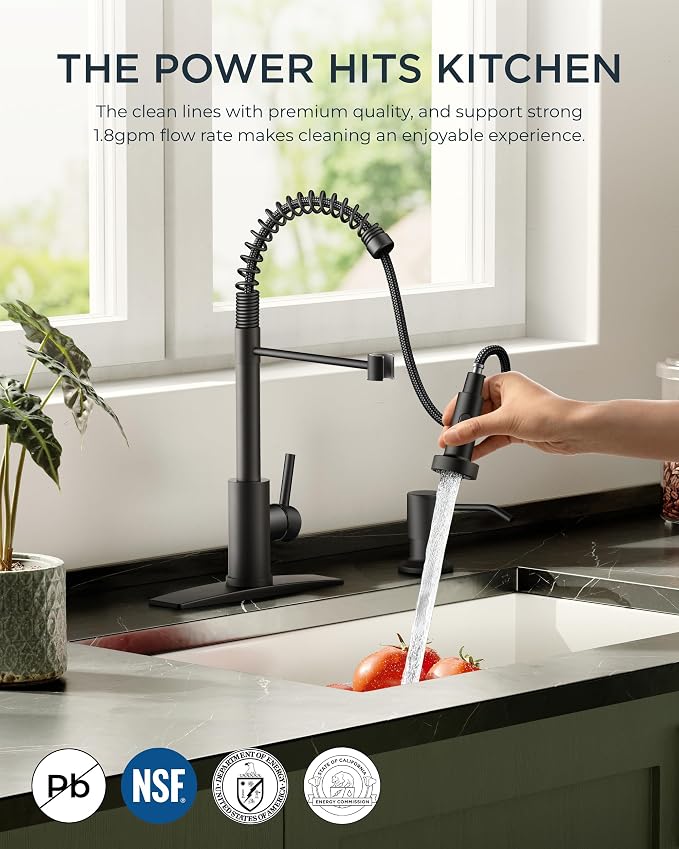 FORIOUS Black Kitchen Faucet - Image 8