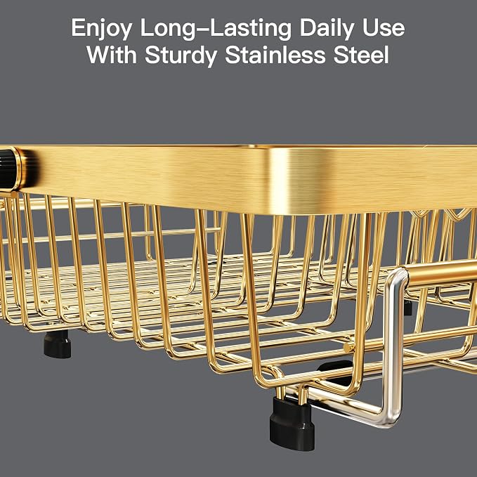 Gold Dish Drying Rack Over The Sink - Image 5