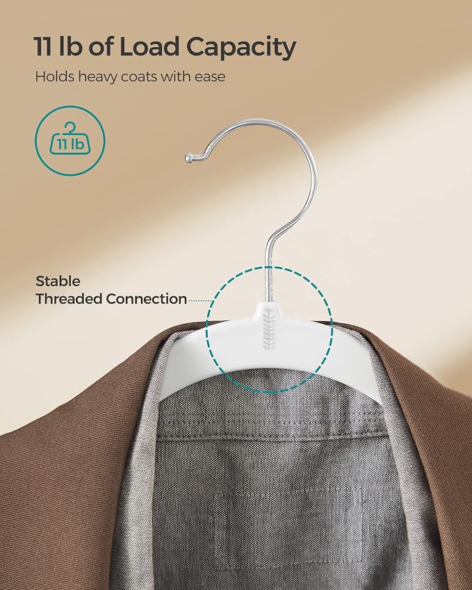 SONGMICS Plastic Clothes Hangers, Space-Saving | 0.2 Inches Thick, 17.7 Inches - Image 3
