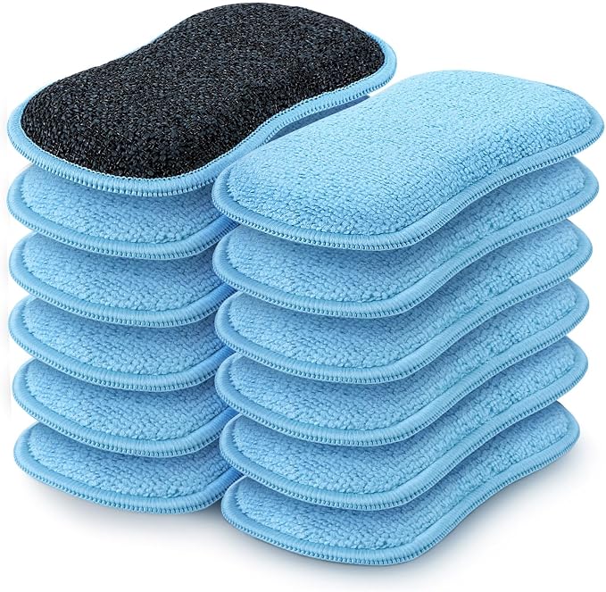 HOMEXCEL Dish Sponge 12 PK, Microfiber Kitchen Sponges by HOMEXCEL
