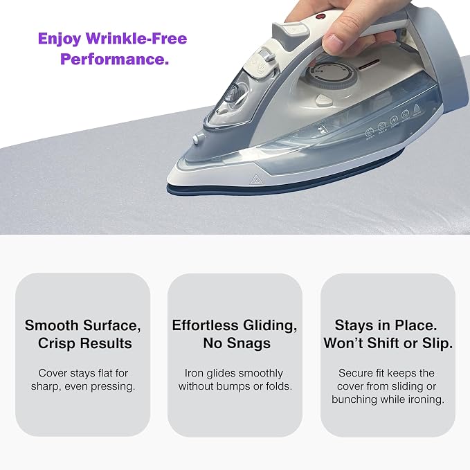 Ironing Board Cover and Pad 18x49 Large, Extra Thick Natural Cotton, Silicone - Image 5