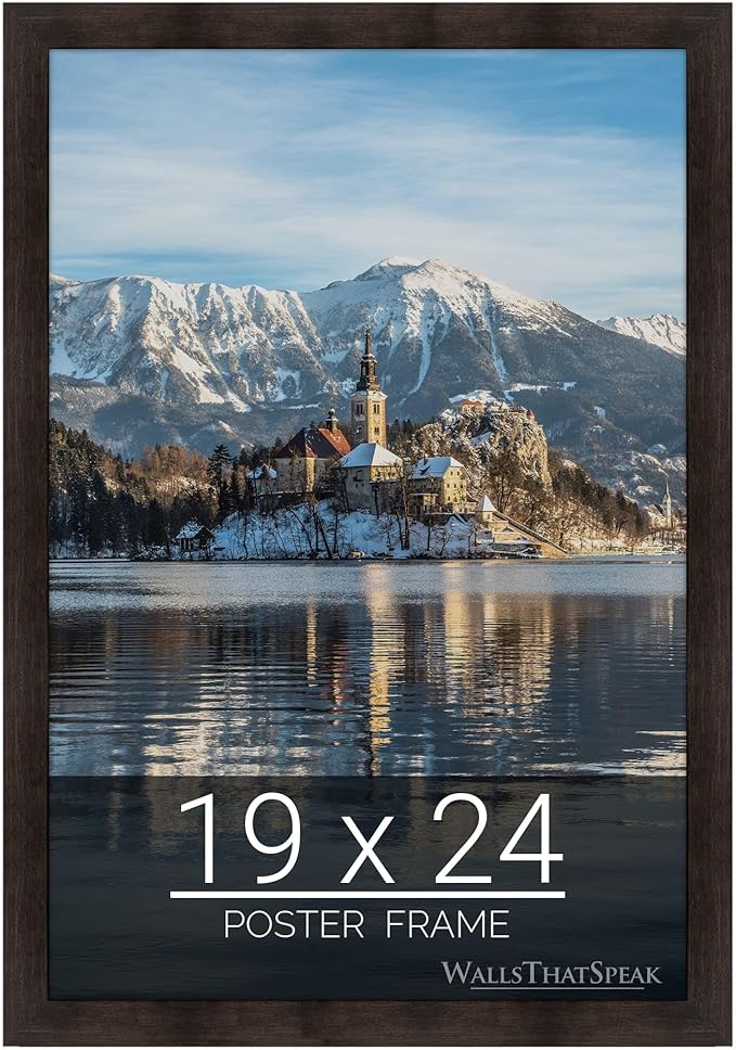 wallsthatspeak 19x24 Espresso Brown Picture Frame for Puzzles Posters Photos or Artwork