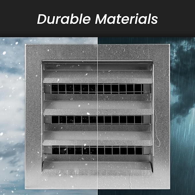 Repa Market 8" x 8" Inch Heavy Duty Galvanized Steel Register Vent Cover with Wire Mesh Screen - Crawl Space Vent - Air Intake/Exhaust Outdoor Wall Gable Vent - HVAC Duct Vent - Vent Covers for Wall