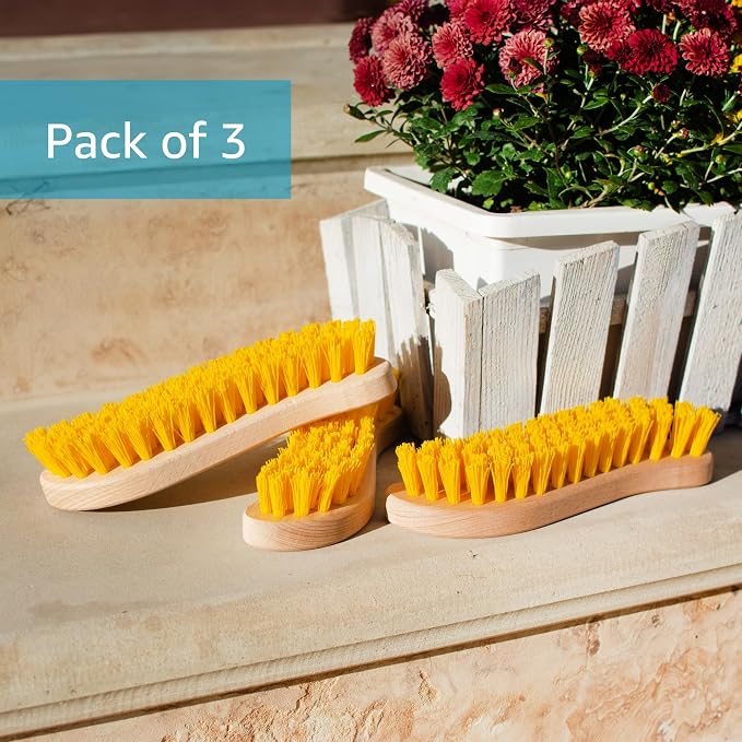 Pack of 3 - Hard Bristle Scrub Brush - Stiff Brush - Image 2