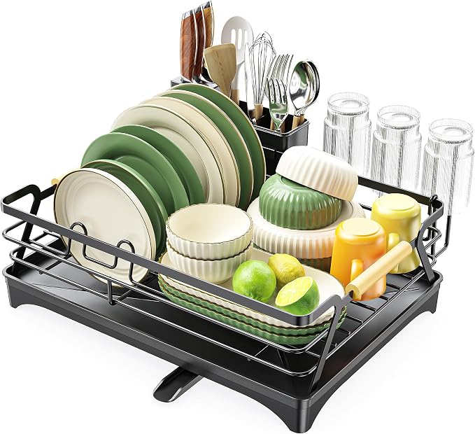 Epicano Dish Drying Rack for Kitchen Counter, Large Capacity | Raised Feet - Image 8