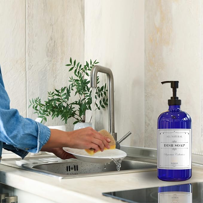 Sunrise Premium Cobalt Blue Glass Soap Dispenser - Image 5