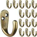 IBosins 15PCS Coat Hooks Wall Mounted Antique Brass Single Prong Robe Hook | by IBosins