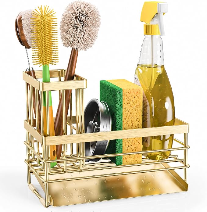Cisily Gold Sink Caddy Sponge Holder - Image 8