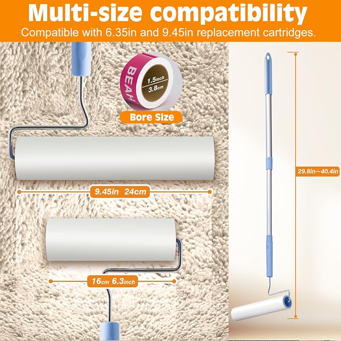 BEAH Large Lint Roller for Pet Hair Extra Sticky, 9.45''Pet Hair Removal Tool - Image 4