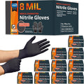 Inspire 6 or 8 Mil HEAVY DUTY Stretch Nitrile Black Gloves Disposable Latex Free by Inspire