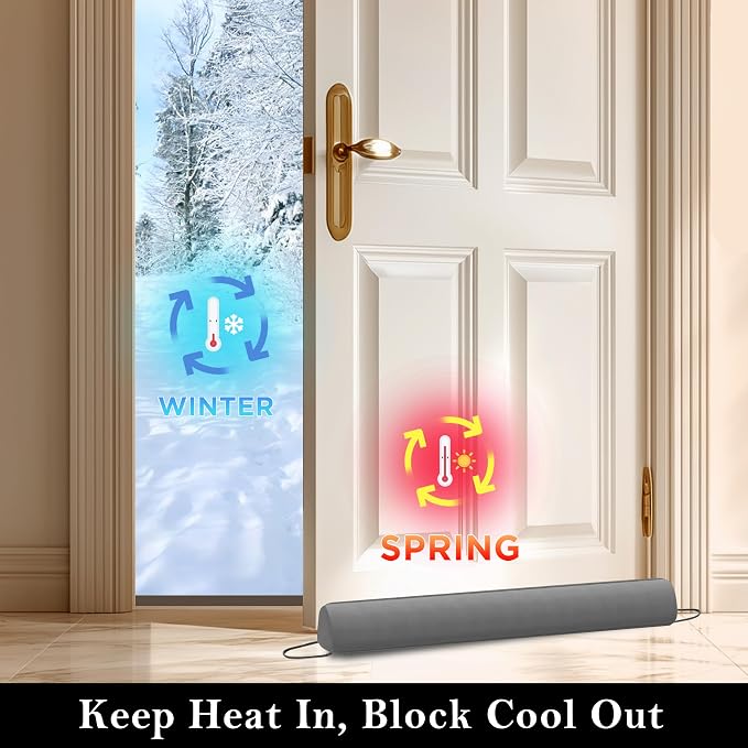 Sunolga Door Draft Stopper, Removable Washable Cover, Blocks Hot and Cold Air - Image 7