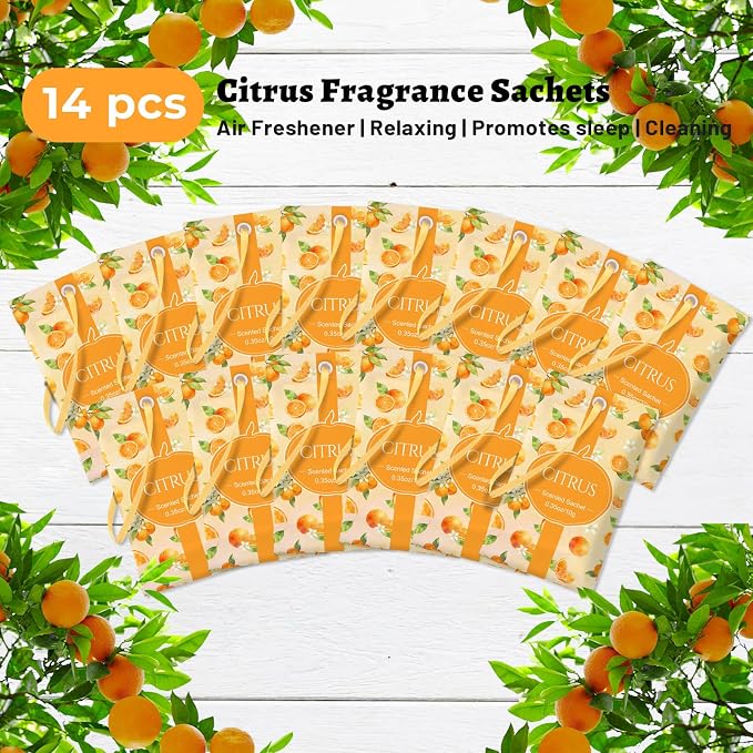 STRN Scented Sachets for Drawer and Closet, Citrus Scent 14 Packs for Home - Image 7