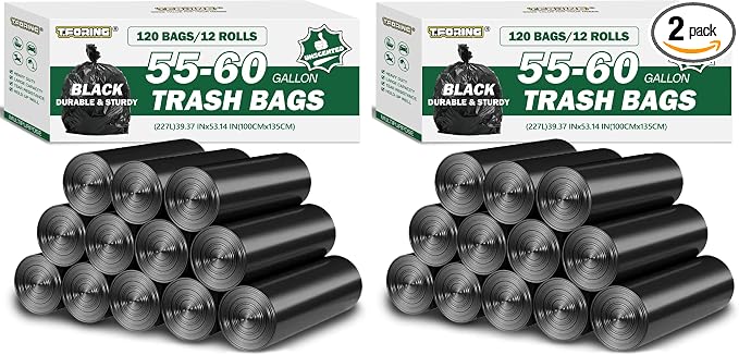 55-60 Gallon Trash Bags Unscented by TFORING%C2%AE