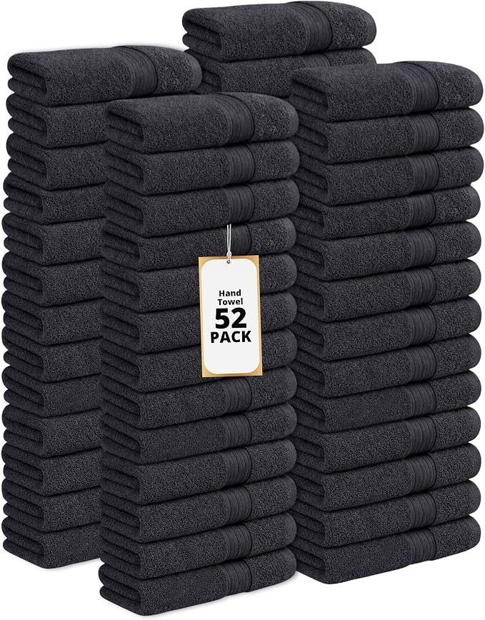 Ample Decor 100% Cotton Hand Towels 18x28 Inches, 600 GSM, Soft & Absorbent by AmpleDecor
