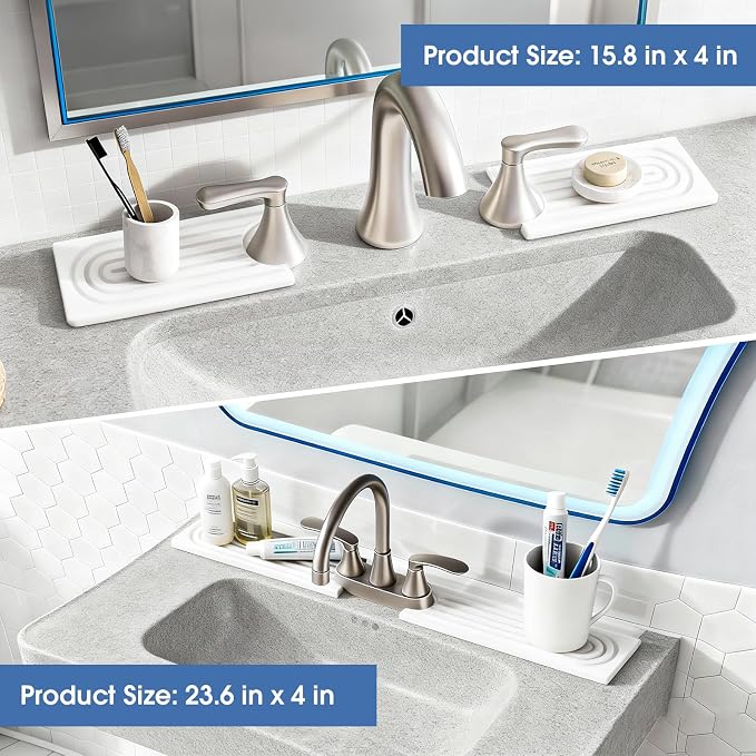 Kitchen Sink Faucet Mat, Water Absorbent Diatomite Stone Sink Tray, Diatomite - Image 6