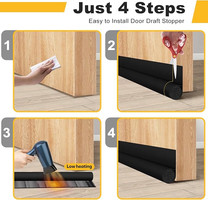 HomeProtect Door Draft Stopper 2 Pack Adjustable, Door Sweep - Image 7
