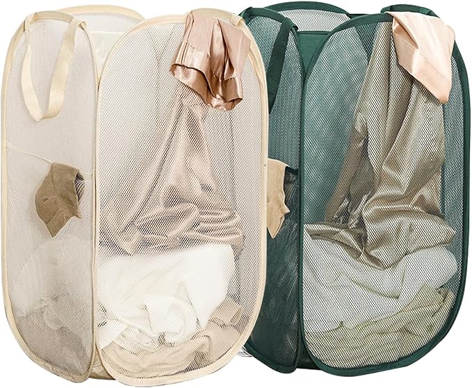 2Pack Collapsible Laundry Basket, Side Pocket Cruise Storage Basket | by Aplter